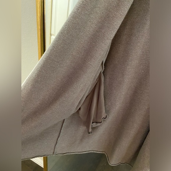 ZARA Taupe Long Cardigan Duster Coat Sweater with Piping Detail - Picture 4 of 4